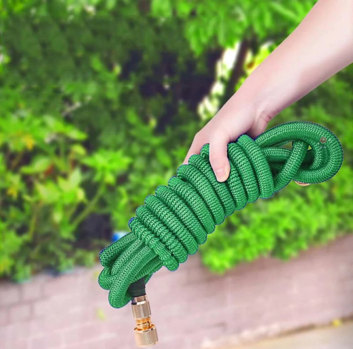 Επεκτεινόμενο Λάστιχο Κήπου & Βεράντας 7.5m με Πιεστικό Μακρύ Πιστόλι & Μεταλλικά Ρακόρ