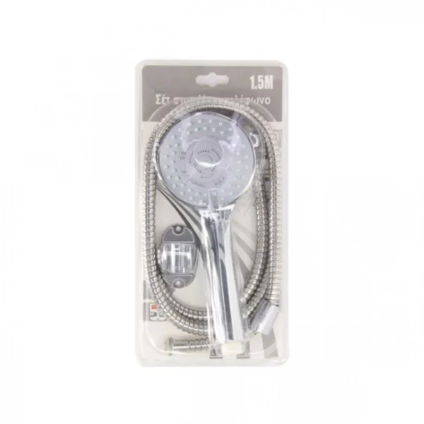 Σετ Τηλέφωνο Ντους με Στήριγμα Τοίχου και Σπιράλ 1,50μ 24325