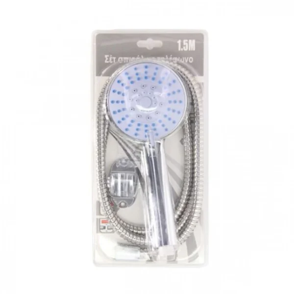 Σετ Τηλέφωνο Ντους με Στήριγμα Τοίχου και Σπιράλ 1,50μ 24326