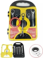 Σετ με 7 Επαγγελματικά Κλειδιά Γερμανοπολύγωνα Χρωμίου Βαναδίου με Καστάνια & Σπαστή Κεφαλή 10-19mm - 7pcs Combination Ratchet Wrench Set