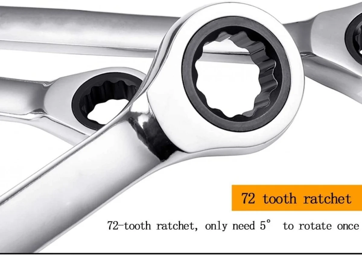 Σετ με 7 Επαγγελματικά Κλειδιά Γερμανοπολύγωνα Χρωμίου Βαναδίου με Καστάνια & Σπαστή Κεφαλή 10-19mm - 7pcs Combination Ratchet Wrench Set