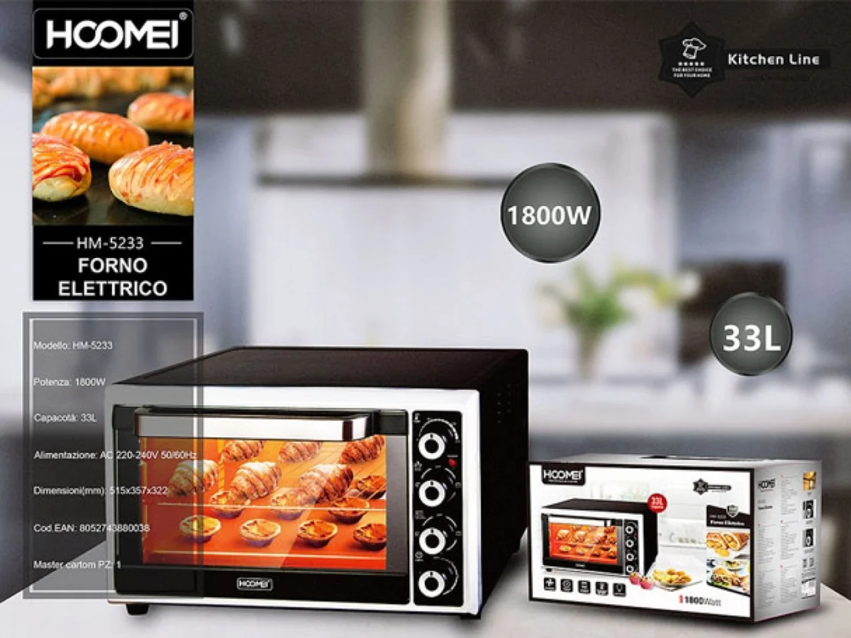 Ηλεκτρικό Φουρνάκι 33lt Χωρίς Εστίες Hoomei HM-5233