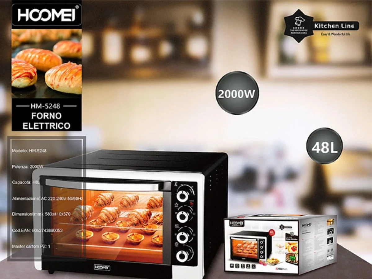 Ηλεκτρικό Φουρνάκι 48lt Χωρίς Εστίες Hoomei HM-5248
