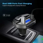 Σύστημα Ηandsfree με Ακουστικό, Fm Transmitter & Διπλό Φορτιστή USB Αυτοκινήτου Bluetooth με MP3 Player - Hands Free Car Kit FM.