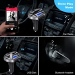 Σύστημα Ηandsfree με Ακουστικό, Fm Transmitter & Διπλό Φορτιστή USB Αυτοκινήτου Bluetooth με MP3 Player - Hands Free Car Kit FM.