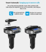 Σύστημα Ηandsfree με Ακουστικό, Fm Transmitter & Διπλό Φορτιστή USB Αυτοκινήτου Bluetooth με MP3 Player - Hands Free Car Kit FM.