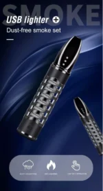 Αντιανεμικός Επαναφορτιζόμενος USB Αναπτήρας/Τασάκι για Κάπνισμα Χωρίς Στάχτες