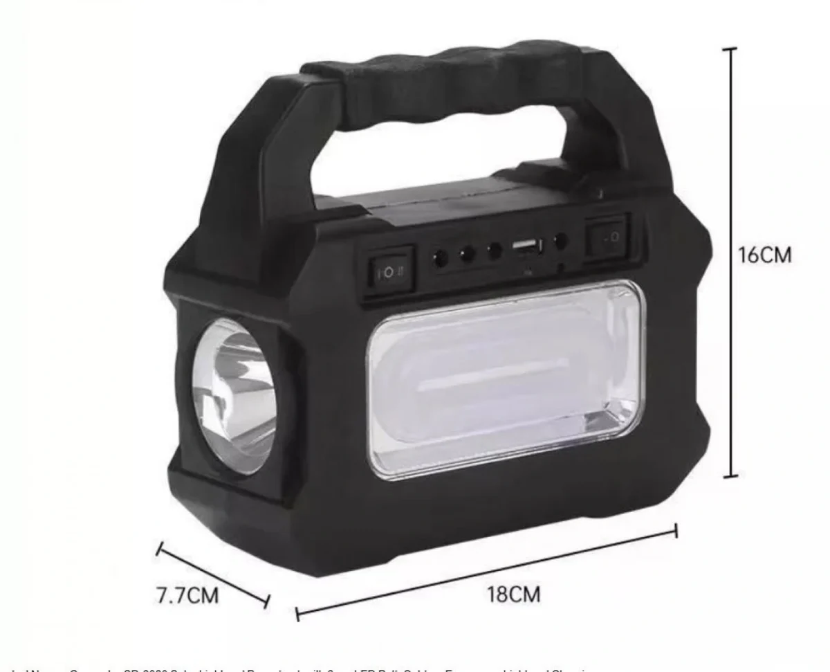 Ηλιακό Σύστημα Τριπλού Φωτισμού GD-8080 με Φακό και 3 Λάμπες Εξωτερικού Χώρου