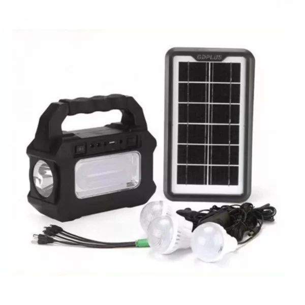 Ηλιακό Σύστημα Τριπλού Φωτισμού GD-8081 με Ηχείο, Φακό και 3 Λάμπες Εξωτερικού Χώρου