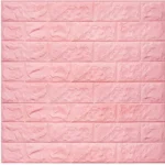 Τρισδιάστατα Αυτοκόλλητα Τοίχου – Ανάγλυφη Ταπετσαρία Τούβλο 75cm x 70cm 4 Τεμάχια Ρόζ – 3D Foam Wall Sticker