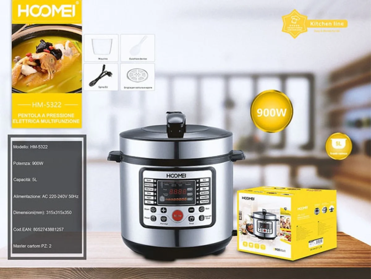 Χύτρα Ταχύτητας 900W 5LT HOOMEI HM-5322