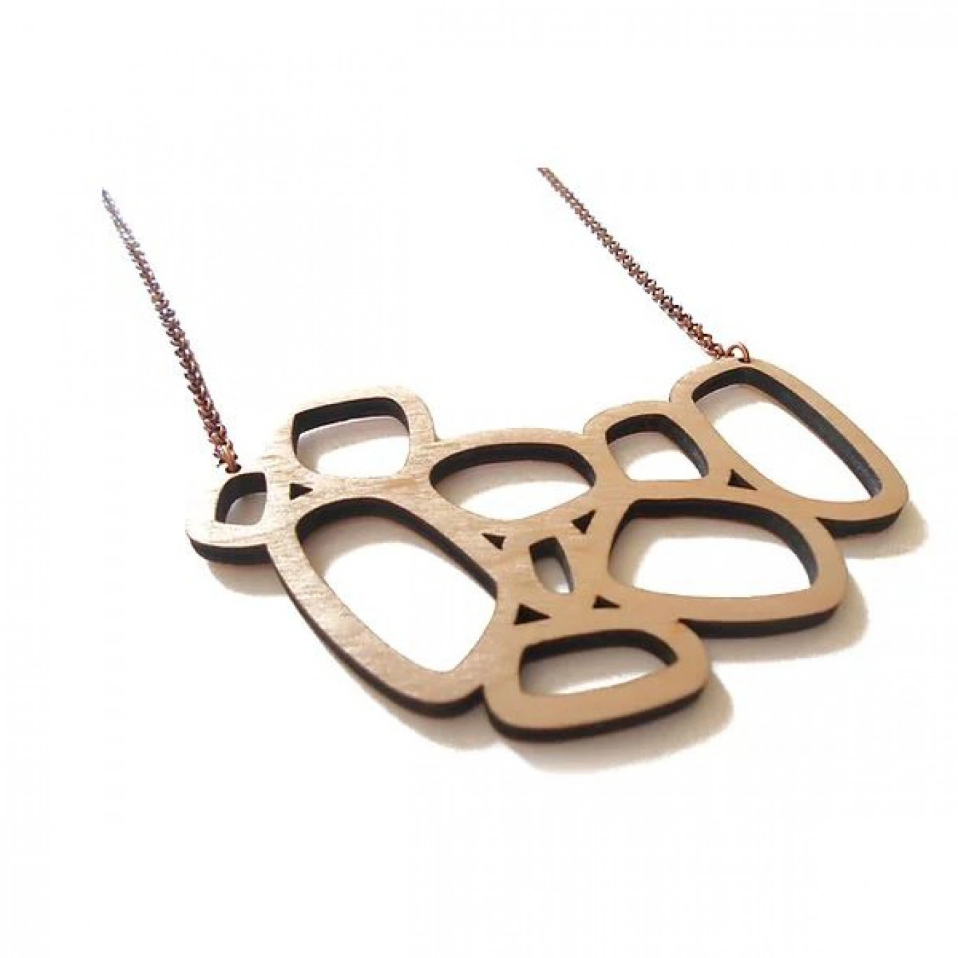 Κολιέ Three Rocks Necklace Ξύλο με Μακριά Αλυσίδα 40cm Κολιέ Three Rocks Necklace Ξύλο με Μακριά Αλυσίδα 40cm