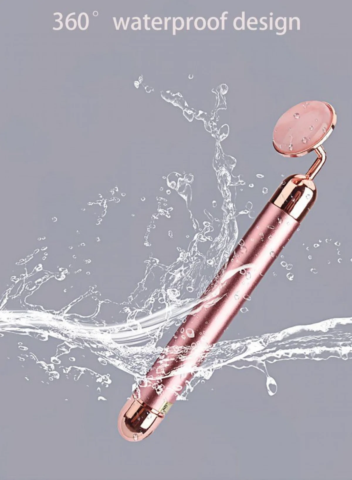 Ηλεκτρική Συσκευή με Ορυκτό Χαλαζία & Δονήσεις για Μασάζ Προσώπου - Facial Massage Roller