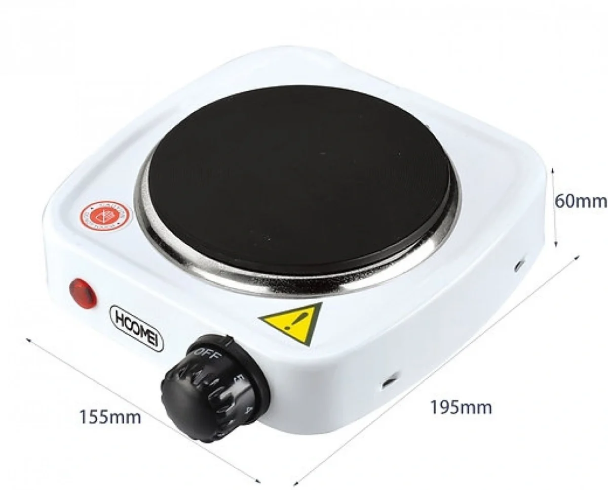 Επιτραπέζια Εστία Εμαγιέ Μονή Λευκή 500W Hoomei HM-5605