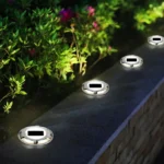 Αδιάβροχο Ηλιακό LED Φωτιστικό Λευκό Θερμό Αλουμινίου Δαπέδου Αντοχής με Αισθητήρα Κίνησης 3000K IP65 1τμχ Γκρι