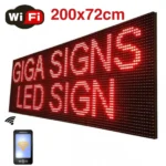 WiFi Ηλεκτρονική Πινακίδα με Κυλιόμενη Επιγραφή Κόκκινα LED 200x72cm