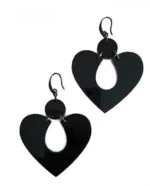 Κρεμαστά Σκουλαρίκια Hearts από Plexiglass με Επαργυρωμένα Μεταλλικά Στοιχεία