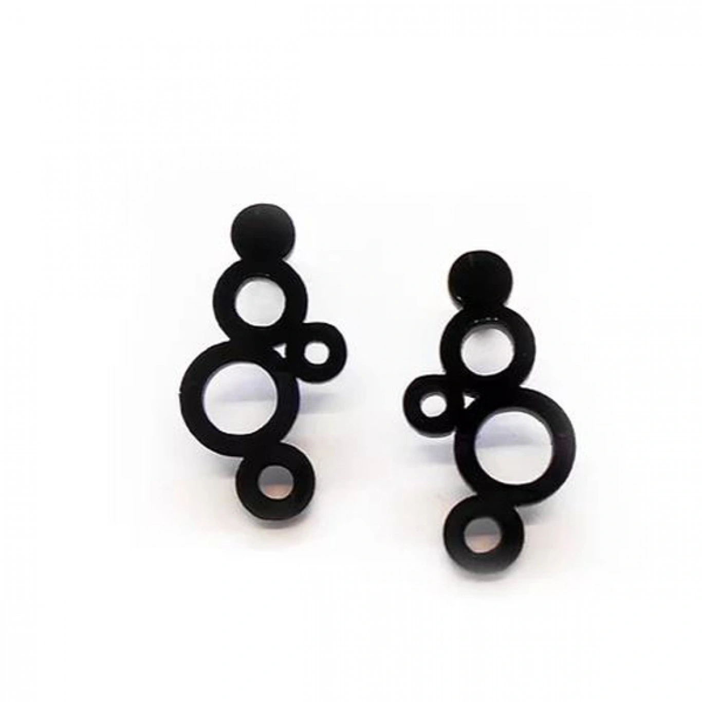 Κρεμαστά Σκουλαρίκια Pin Circle από Μαύρο Plexiglass με Επαργυρωμένα Μεταλλικά Στοιχεία Κρεμαστά Σκουλαρίκια Pin Circle από Μαύρο Plexiglass με Επαργυρωμένα Μεταλλικά Στοιχεία