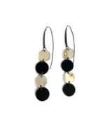 Κρεμαστά Σκουλαρίκια Pin Circle από Μαύρο Plexiglass με Επαργυρωμένα Μεταλλικά Στοιχεία