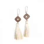 Κρεμαστά Σκουλαρίκια Bohemian από Μαύρο - Χρυσό από Plexiglass με Επαργυρωμένα Μεταλλικά Στοιχεία