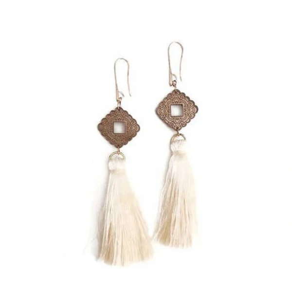 Κρεμαστά Σκουλαρίκια Bohemian από Μαύρο - Χρυσό από Plexiglass με Επαργυρωμένα Μεταλλικά Στοιχεία