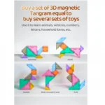 Μαγνητικό Τρισδιάστατο Παζλ - Τουβλάκια - Επιτραπέζιο Παιχνίδι 3D Tangram 7 Τεμαχίων