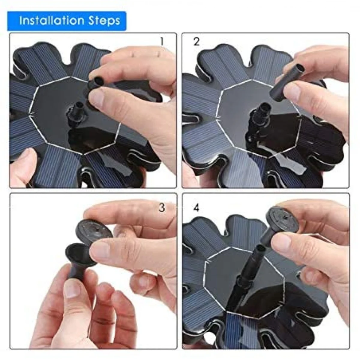 Ηλιακό Επαναφορτιζόμενο Συντριβάνι Αδιάβροχο για Λίμνες & Πισίνες 1.6W - Solar Powered Fountain & Pond Pump