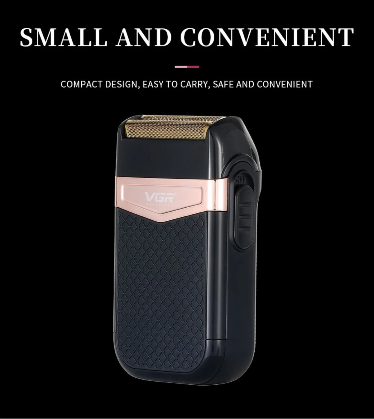 VGR® Αδιάβροχη Επαναφορτιζόμενη Ξυριστική Μηχανή Ασύρματη με Πουγκί Μεταφοράς