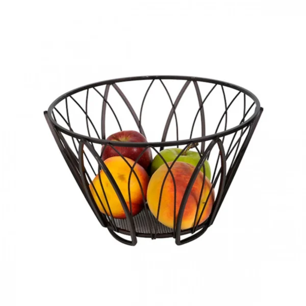 Μεταλλική Φρουτιέρα Αλεξάνδρια Μαύρη 17x27cm