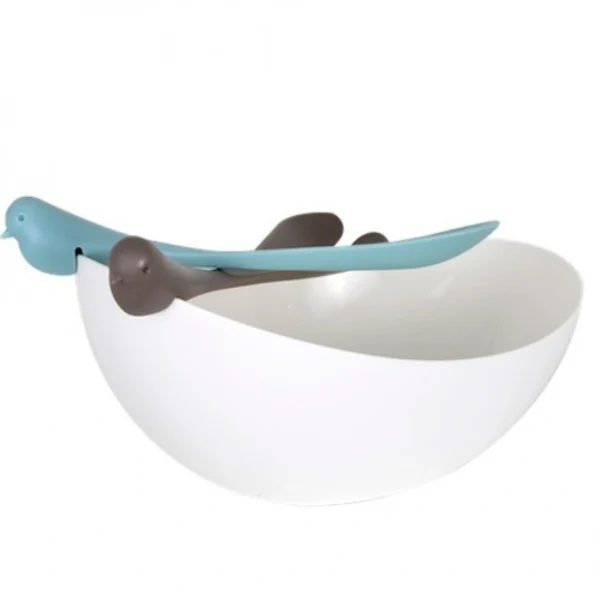 Σετ Σαλατιέρα Dream House με Κουτάλες Σερβιρίσματος Λευκή 23x12.5cm