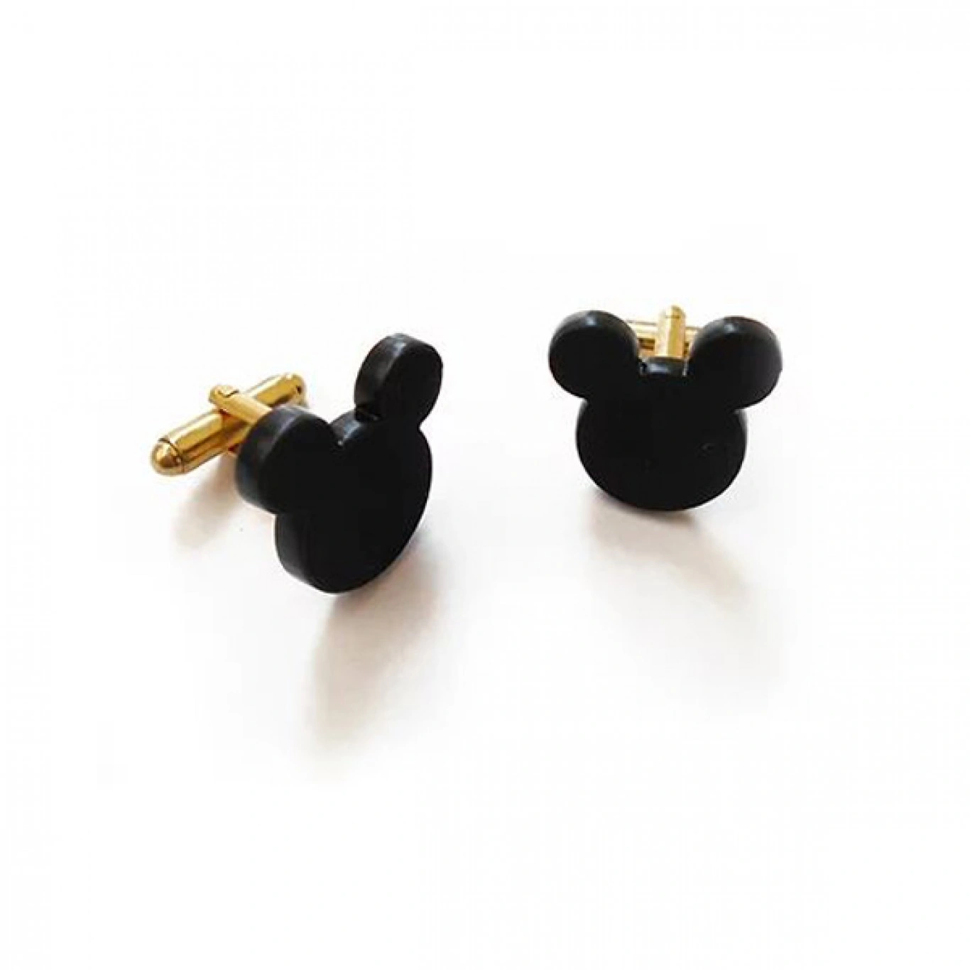 Μανικετόκουμπα Mickey Mouse Face Cufflinks από Μαύρο Ματ Plexiglass με Χρυσό Κούμπωμα Μανικετόκουμπα Mickey Mouse Face Cufflinks από Μαύρο Ματ Plexiglass με Χρυσό Κούμπωμα