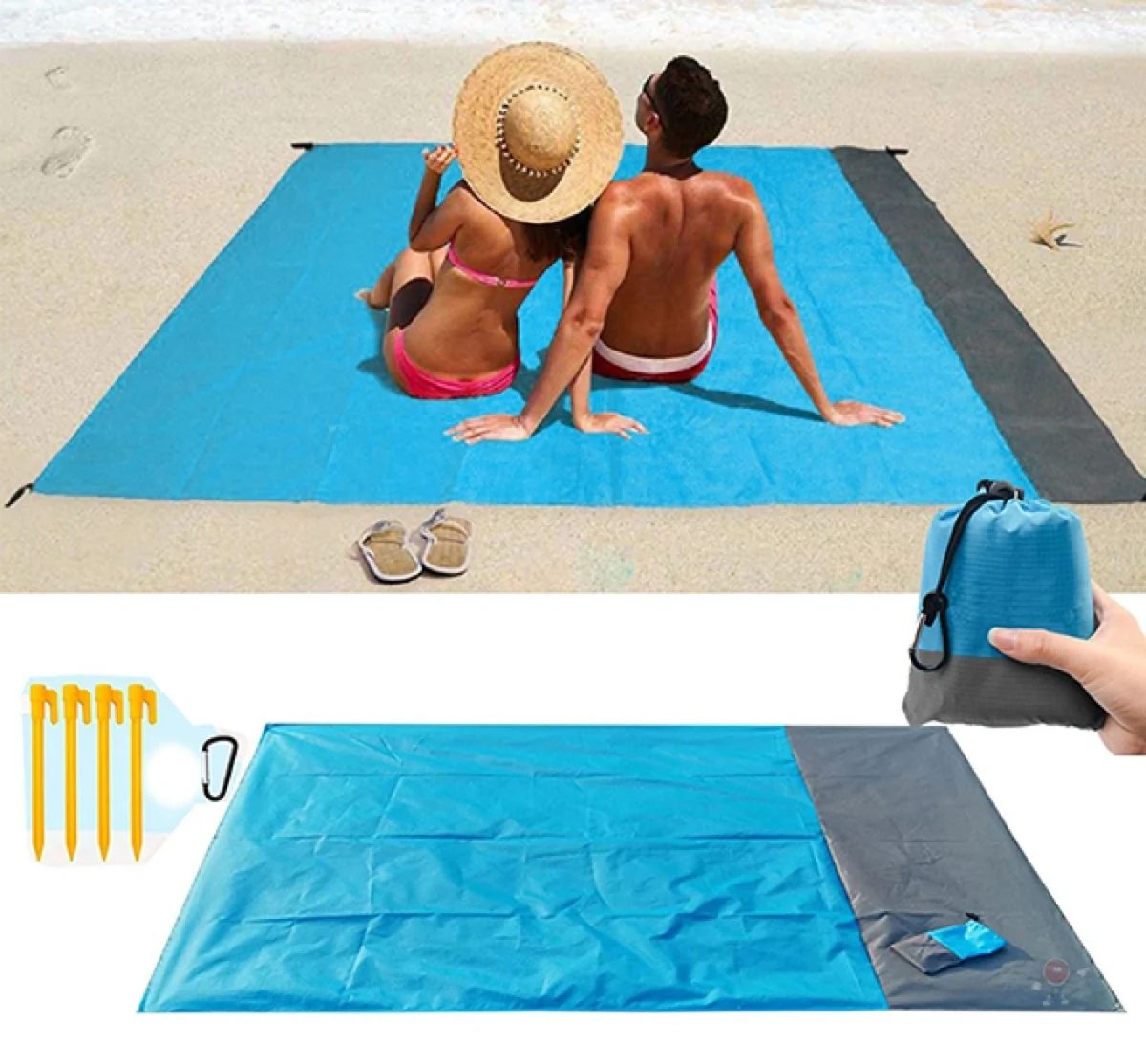 Αδιάβροχο Χαλάκι για την Παραλία, το Κάμπινγκ, το Πικνίκ 200x210εκ Waterproof Beach Blanket