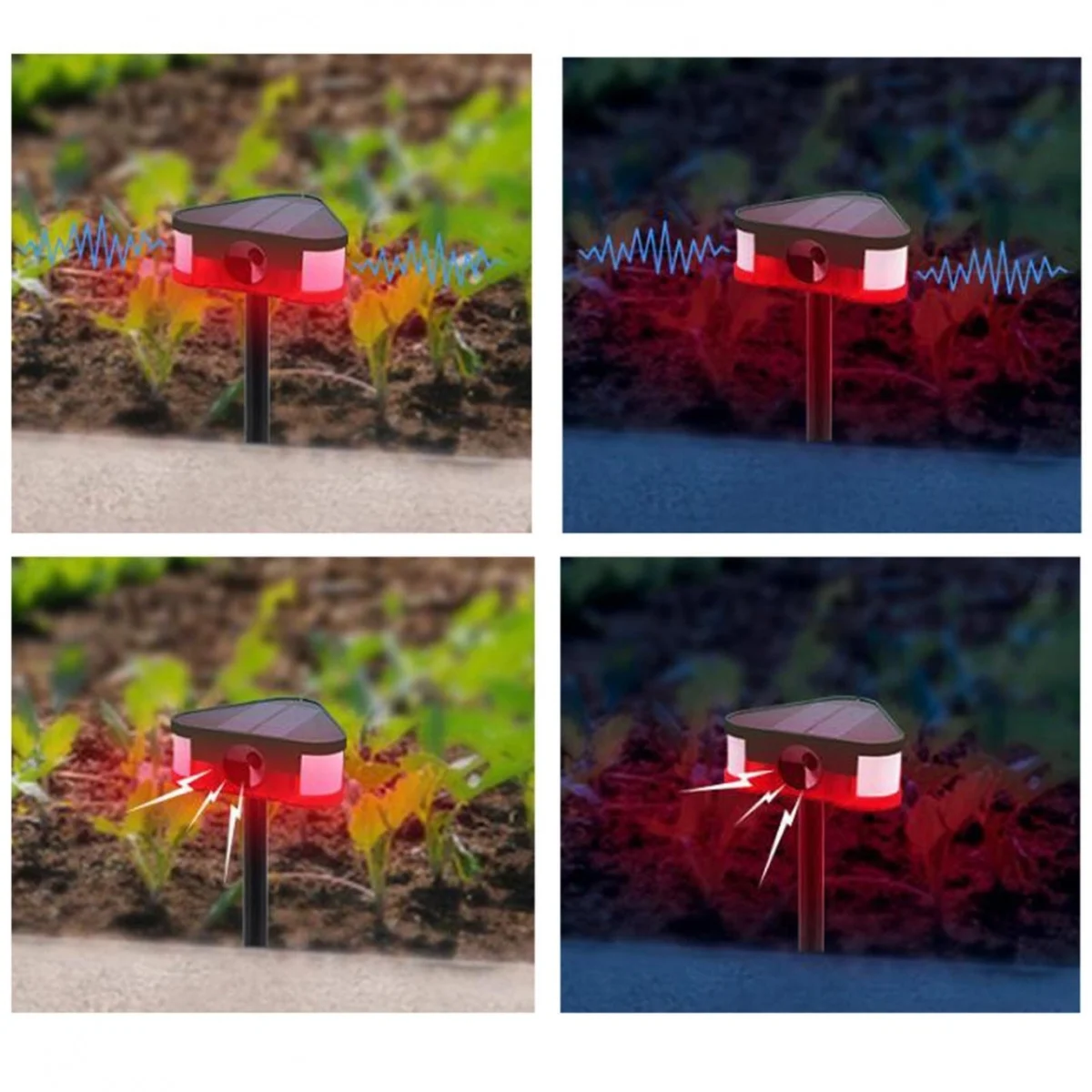 Ηλιακός Απωθητής - Απωθητικό Τρωκτικών με Υπερήχους με Φωτισμό LED & Τηλεχειρισμό - Πάσσαλος Εξωτερικού Χώρου 129db