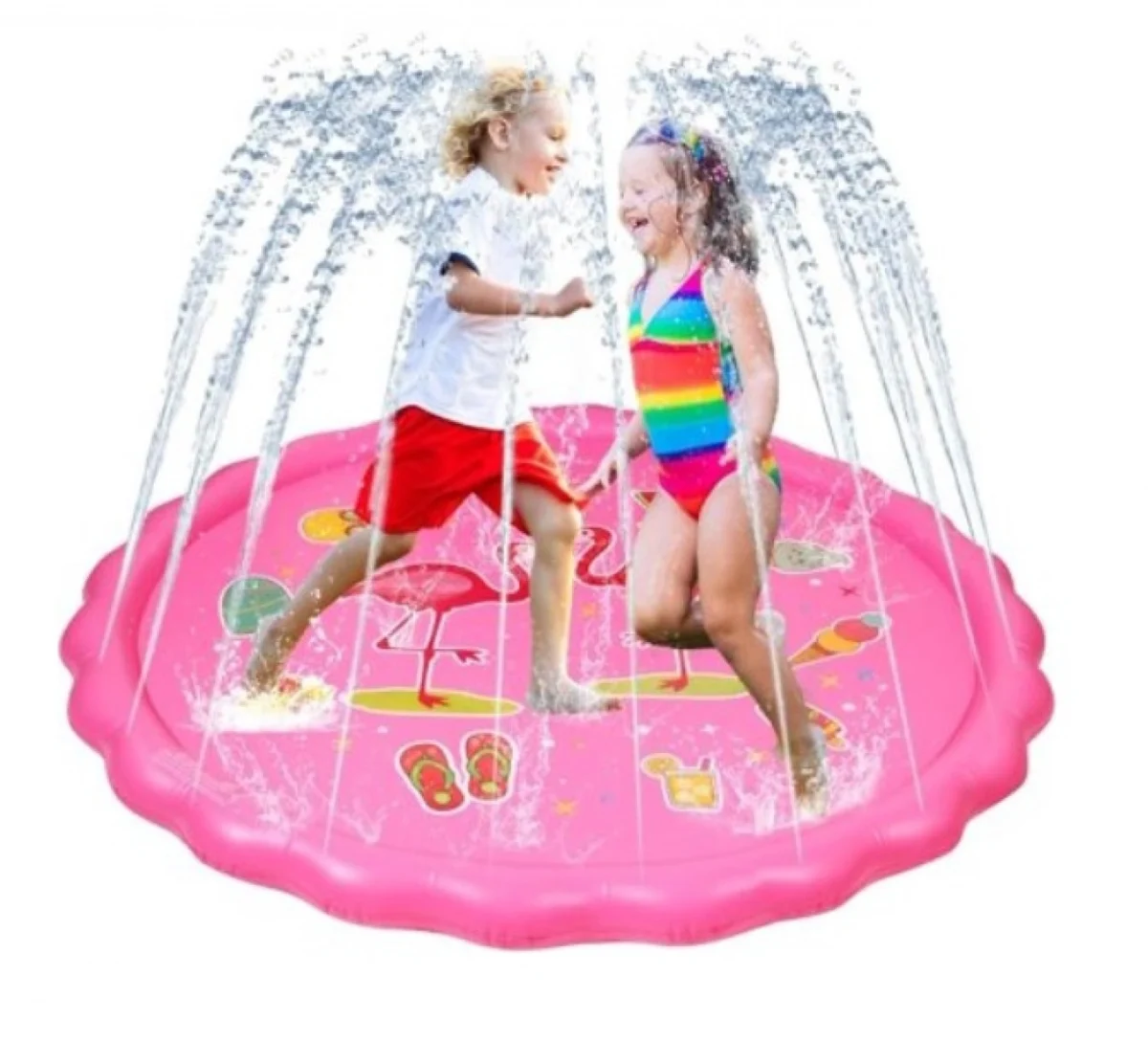 Φουσκωτό Στρώμα Φλαμίνγκο με Πίδακες Νερού 170εκ Water Pad Splash Game Pad
