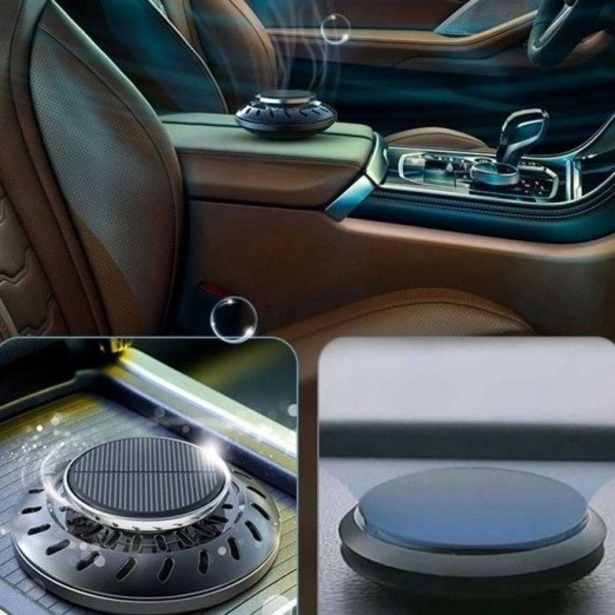 Αρωματικό Αυτοκινήτου σε Σχήμα "UFO" Ηλιακά Περιστρεφόμενο - Car Fragrance