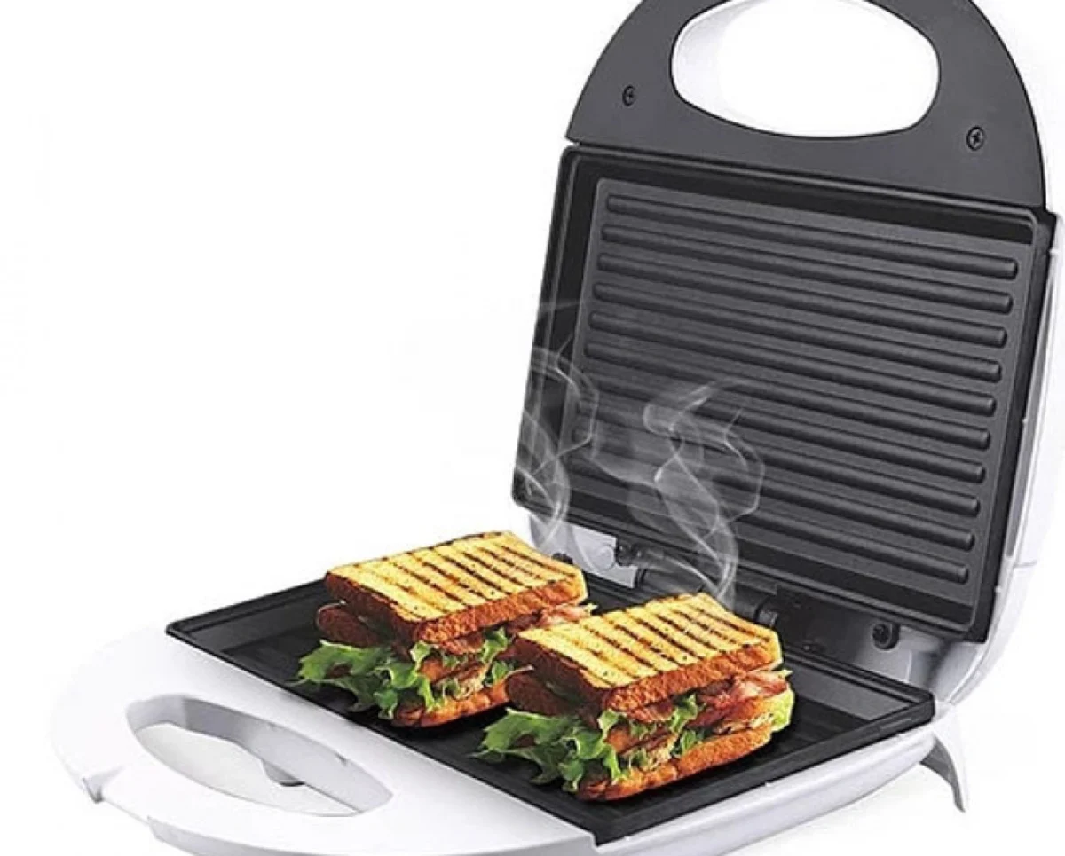 Ηλεκτρική Τοστιέρα Με Αντικολλητικές Πλάκες 750w Hoomei HΜ-5810 Λευκή