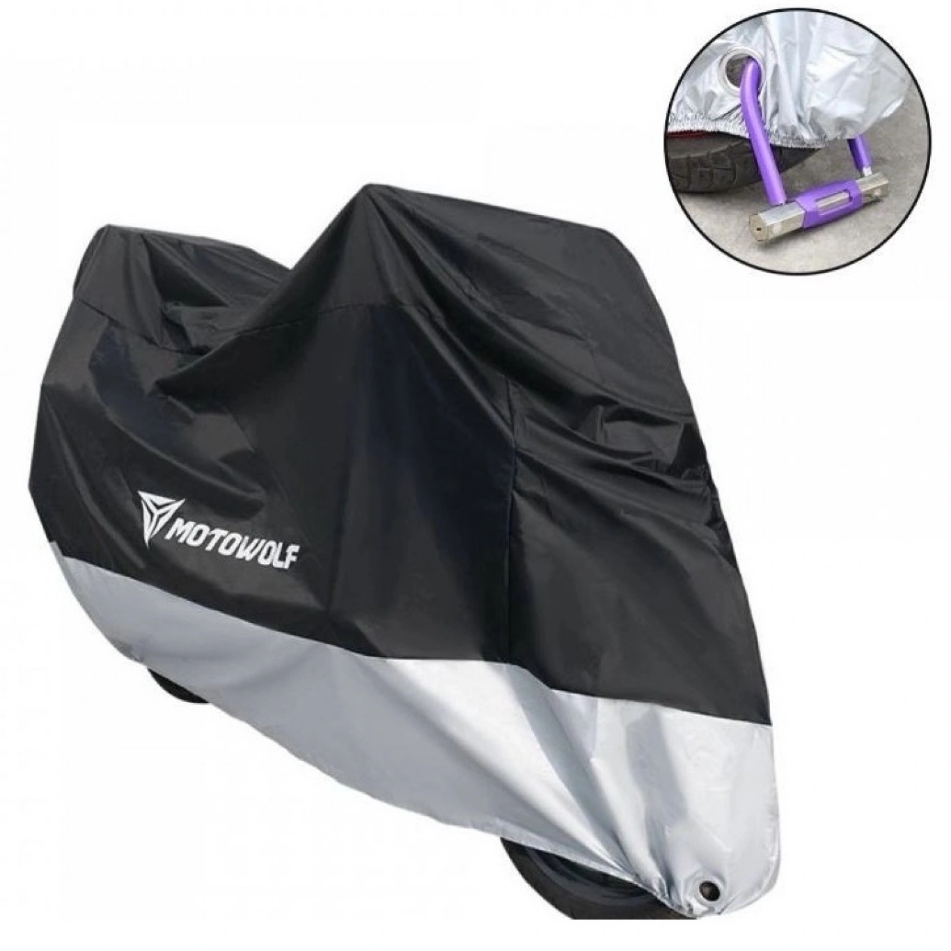 Κουκούλα Μηχανής Motowolf® Αδιάβροχη με Λάστιχο & Ιμάντα Μαύρη / Γκρι ΧL 230x95x125cm Κουκούλα Μηχανής Motowolf® Αδιάβροχη με Λάστιχο & Ιμάντα Μαύρη / Γκρι ΧL 230x95x125cm