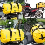 Αδιάβροχος PVC Roll Top Σάκος Μοτοσυκλέτας 66 L, Τσάντα Μηχανής με Λάστιχα & Ιμάντα Ώμου, Ανακλαστικές Λωρίδες