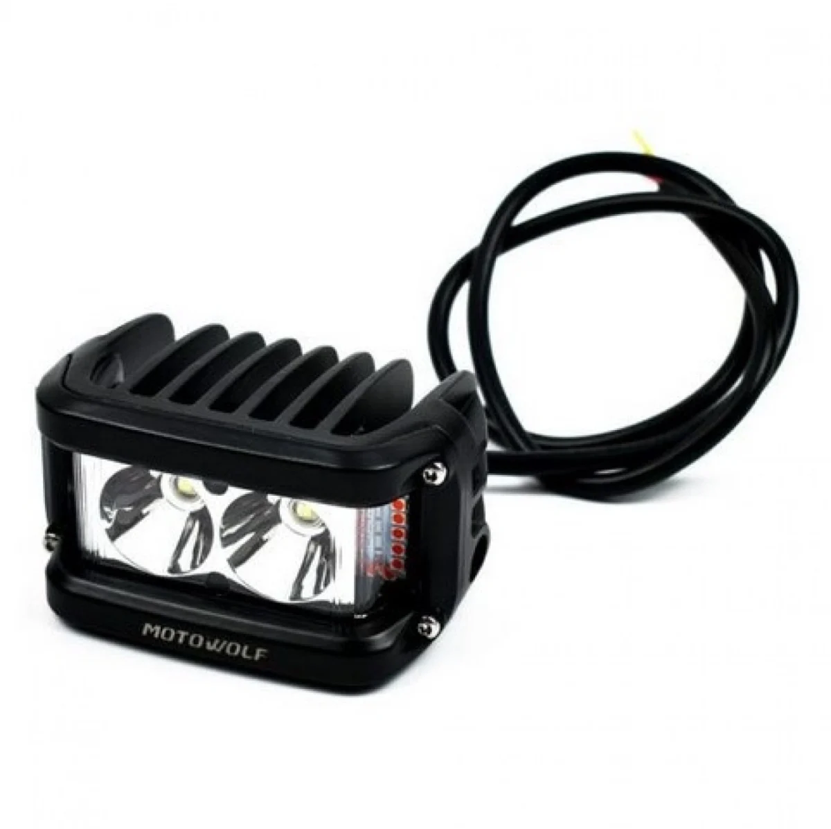 Motowolf® Αδιάβροχο Προβολάκι Αλουμινίου για Μοτοσυκλέτες 25W Λευκού Φωτισμού - Mαύρο