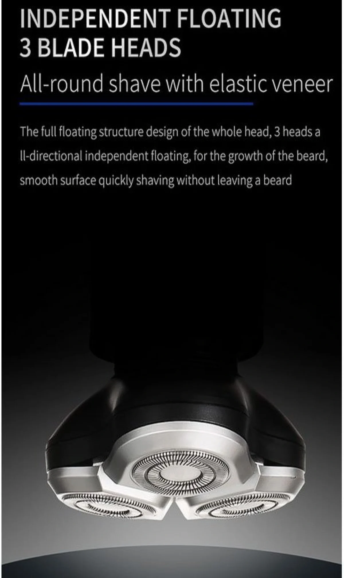 Ξυριστική Μηχανή Προσώπου 3D Κεφαλές Επαναφορτιζόμενη - VGR Electric Shaver V343