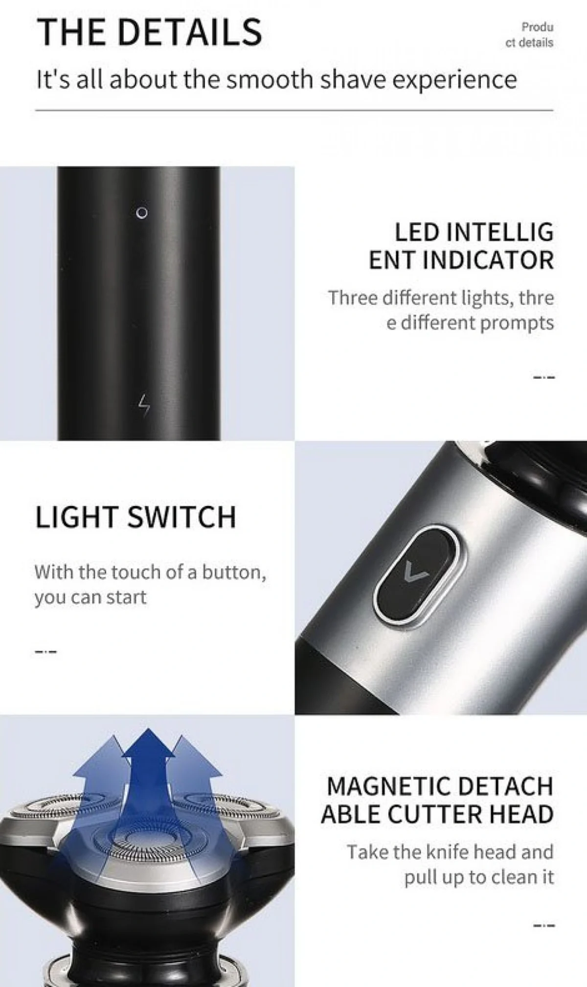 Ξυριστική Μηχανή Προσώπου 3D Κεφαλές Επαναφορτιζόμενη - VGR Electric Shaver V343