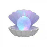 Επιτραπέζιο Διακοσμητικό Φωτιστικό LED RGB σε Σχήμα Κοχύλι με Μαργαριτάρι που Αλλάζει Χρώματα - Colour Changing Clam Shell Lamp 18x12x15cm