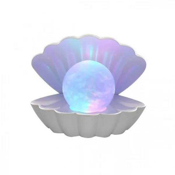 Επιτραπέζιο Διακοσμητικό Φωτιστικό LED RGB σε Σχήμα Κοχύλι με Μαργαριτάρι που Αλλάζει Χρώματα - Colour Changing Clam Shell Lamp 18x12x15cm