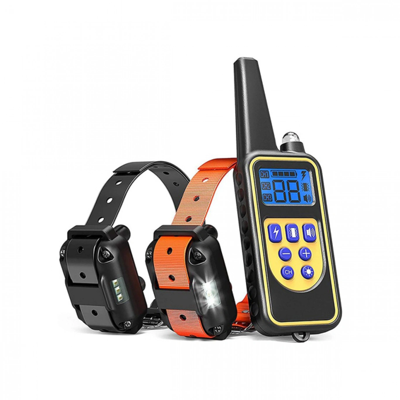 Επαναφορτιζόμενο Αδιάβροχο Ηλεκτρονικό Κολάρο Εκπαίδευσης Σκύλου με 3 Λειτουργίες & 100 Στάδια Έντασης με Τηλεχειριστήριο & Φακό LED-Εμβέλεια 800m Επαναφορτιζόμενο Αδιάβροχο Ηλεκτρονικό Κολάρο Εκπαίδευσης Σκύλου με 3 Λειτουργίες & 100 Στάδια Έντασης με Τηλεχειριστήριο & Φακό LED-Εμβέλεια 800m