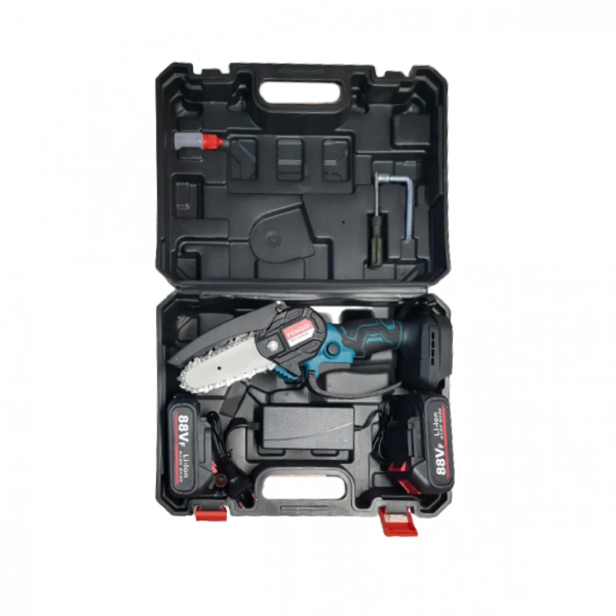 Mini Ηλεκτρικό Επαναφορτιζόμενο Αλυσοπρίονο - Πριόνι με Λάμα 10εκ και 2 Μπαταρίες