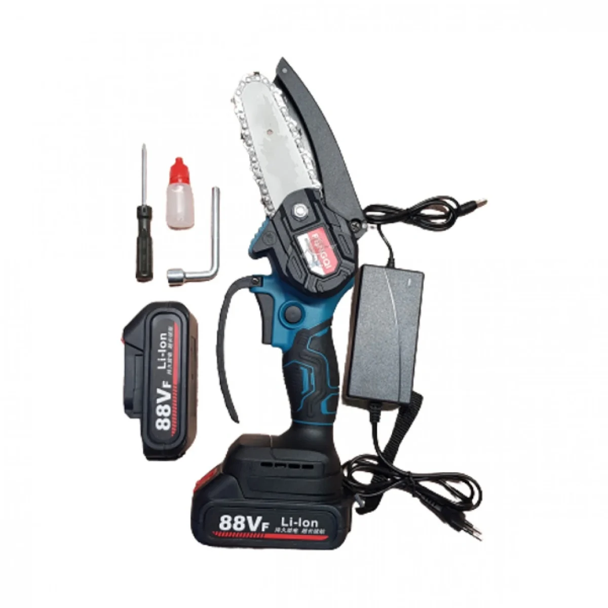 Mini Ηλεκτρικό Επαναφορτιζόμενο Αλυσοπρίονο - Πριόνι με Λάμα 10εκ και 2 Μπαταρίες