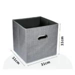 Υφασμάτινο Κουτί Αποθήκευσης Γενικής Χρήσης Γκρί - 31x31x31 cm