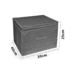 Υφασμάτινο Κουτί Αποθήκευσης Γενικής Χρήσης Γκρί Mε Καπάκι - 30x45x25 cm