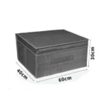 Υφασμάτινο Κουτί Αποθήκευσης Γενικής Χρήσης Γκρί Mε Καπάκι - 60x40x30 cm