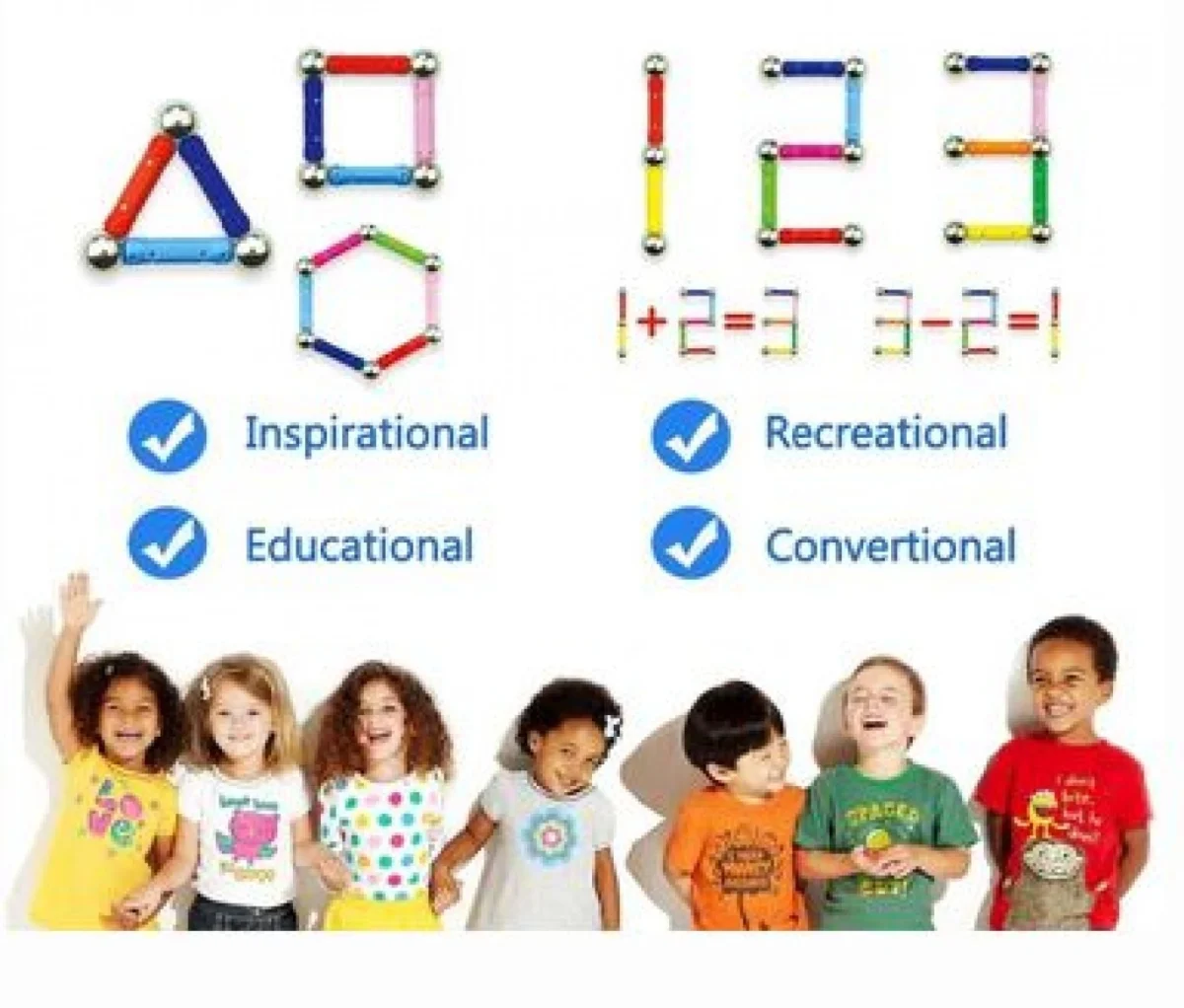 Σετ 100pcs Μαγνητικοί Ράβδοι & Μπίλιες Κατασκευών - Παιδικό Παιχνίδι Magnetic Wand Game